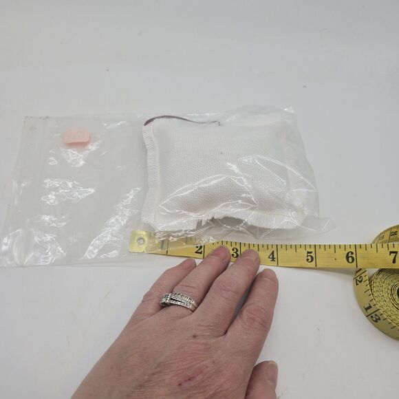 Vintage Needlepoint Cardinal Bird Miniature Pillow Floral 4"X4" Hanging Decor - Picture 3 of 5